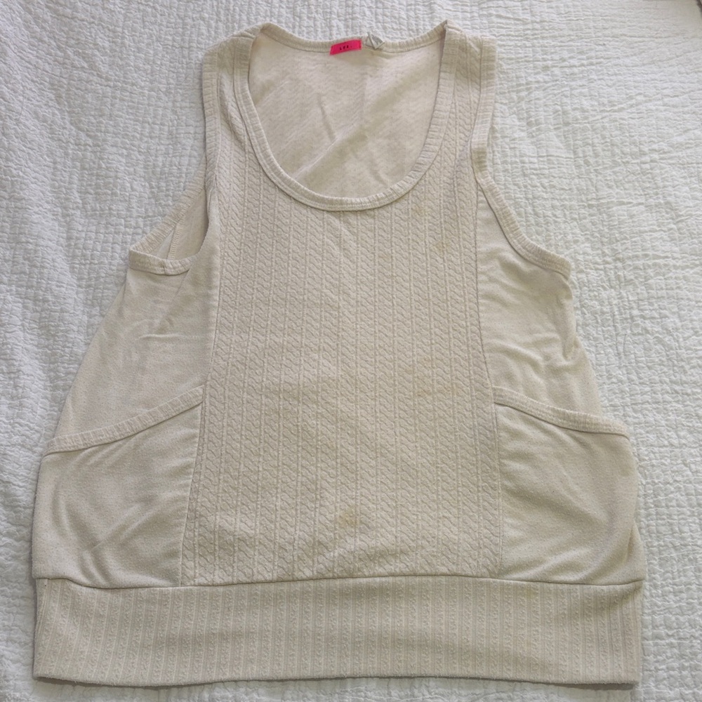 Lux Cream Sleeveless Knit Sweater Vest. Size S